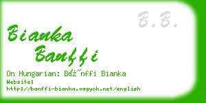 bianka banffi business card